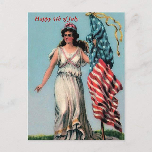 Vintage Lady Liberty Postcard (Front)