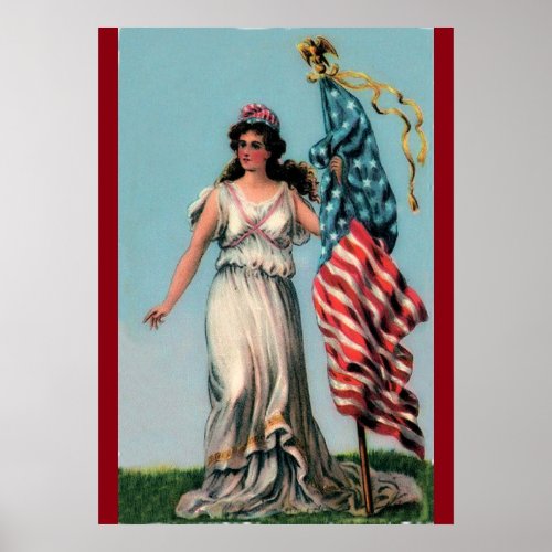 Vintage Lady Liberty Poster