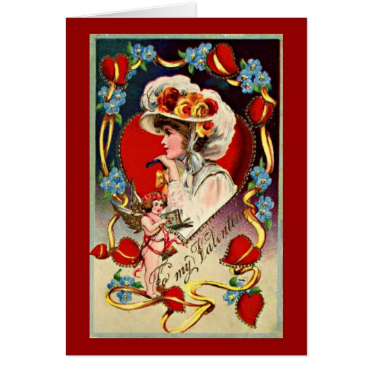 Vintage Lady My Valentine Card