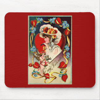 Vintage Lady My Valentine Mousepad