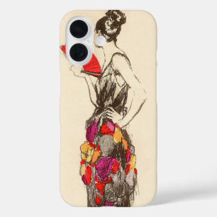 Vintage Lady of Fashion with a Spring Dress iPhone 16 Case