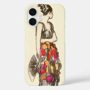Vintage Lady of Fashion with a Spring Dress iPhone 16 Case