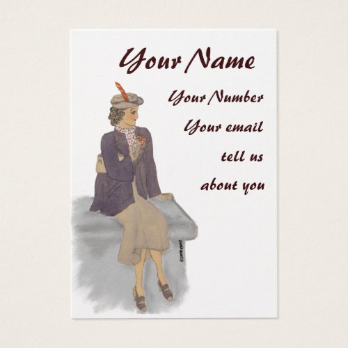 Vintage Lady profile card Business Card