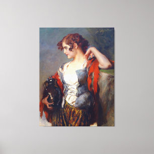 Vintage Lady Vendor With A Jar Canvas Print