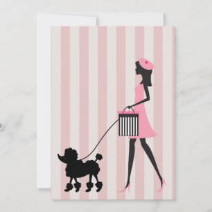 Vintage Lady walking black poodle  Announcement