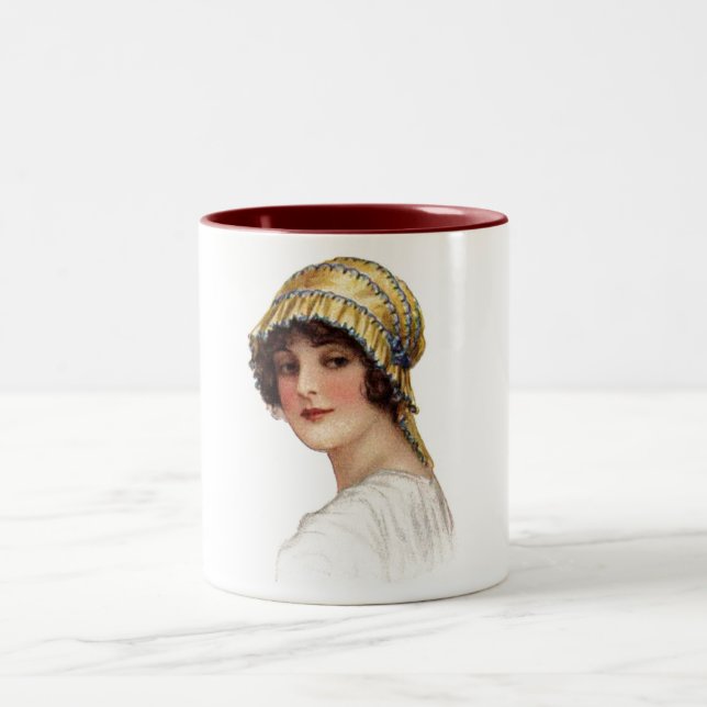Vintage Lady Wearing Bonnet Mug (Center)