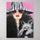 Vintage Lady With A Dog/poster Poster at Zazzle