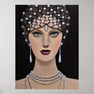 Vintage Lady With Amber Eyes Poster
