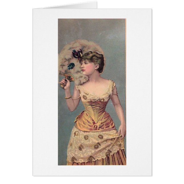 Vintage Lady with Feather Fan, (Front)