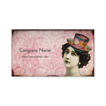 Vintage Lady with Teacup Hat Business Card