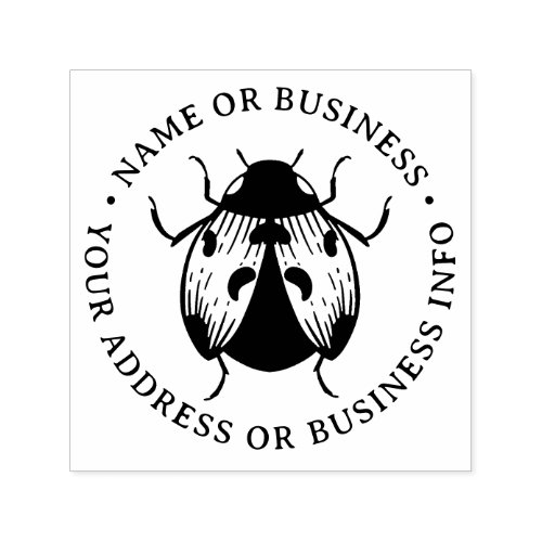 Vintage Ladybug Business Name Return Address Self_inking Stamp