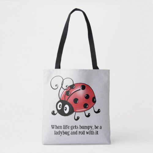 Vintage Ladybug Pattern Tote Bag _ Stylish 