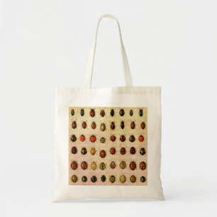Vintage Ladybug Specimen Pattern Antique Insect Tote Bag