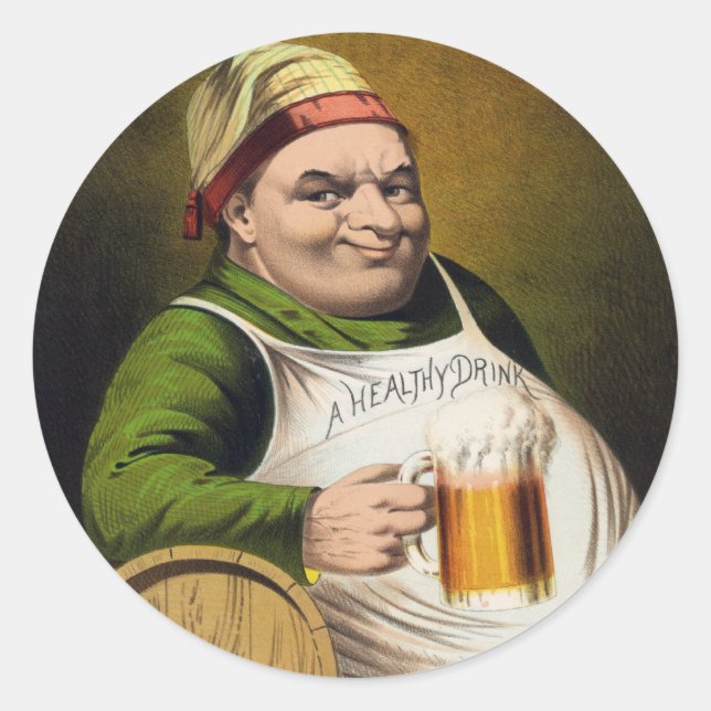 Vintage Lager Beer Advertisement Classic Round Sticker (Front)