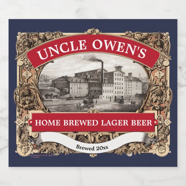 Vintage Lager Beer Template Bottle Label (Single Label)