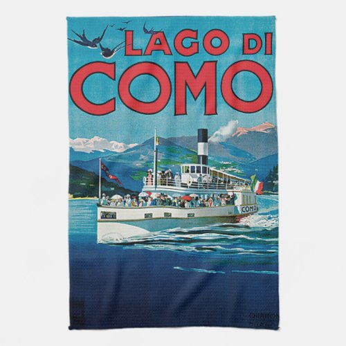 Vintage Lago di Como Travel Kitchen Towel