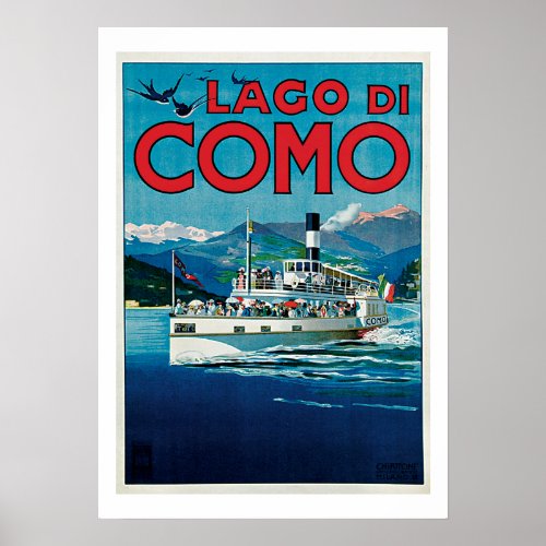 Vintage Lago di Como Travel Poster