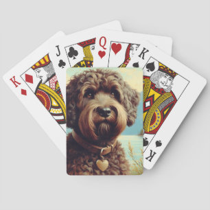 Vintage Lagotto Romagnolo Painting Poker Cards