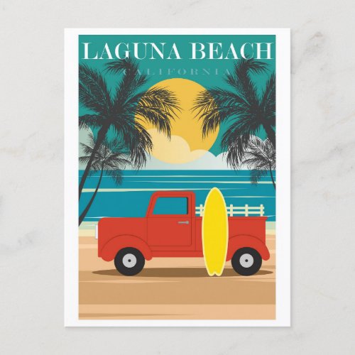 Vintage Laguna Beach California Travel Postcard