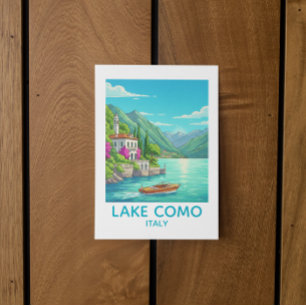 Vintage Lake Como Italy Travel Illustration Postcard