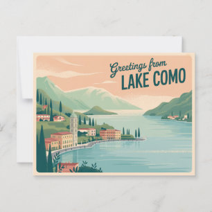 Vintage Lake Como Postcard   Greetings from