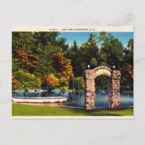 Vintage Lake Dew Ridgecrest North Carolina Postcard