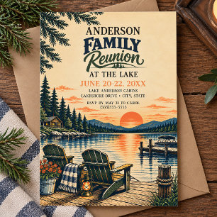 Vintage Lake Family Reunion  Invitation