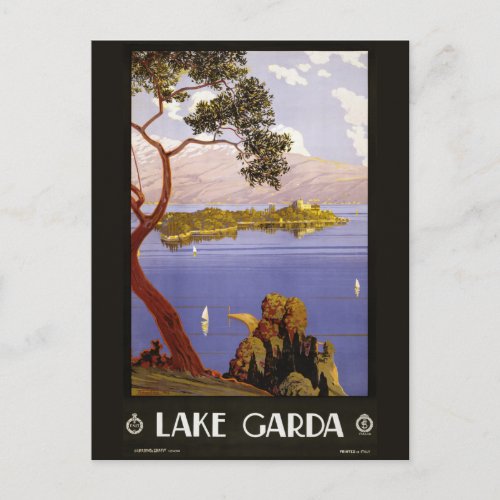 Vintage lake Garda Italy postcard