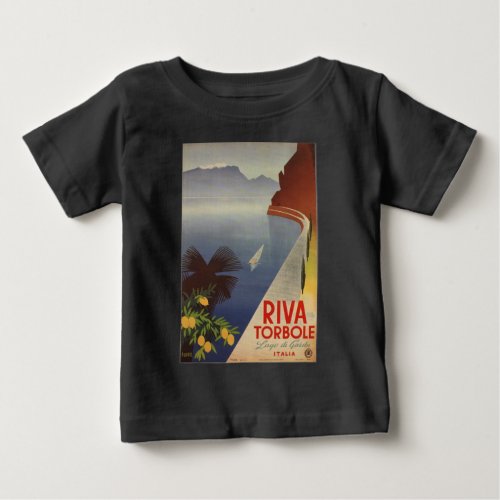 Vintage Lake Garda Riva Torbole Italy Tourism Baby T_Shirt