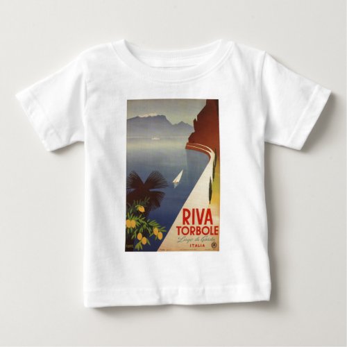 Vintage Lake Garda Riva Torbole Italy Tourism Baby T_Shirt