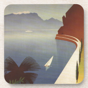 Vintage Lake Garda Riva Torbole Italy Tourism Beverage Coaster