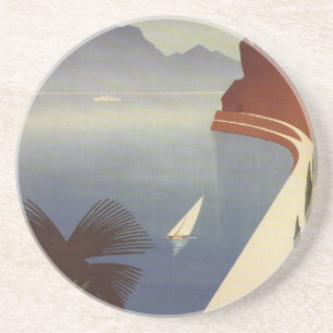 Vintage Lake Garda Riva Torbole Italy Tourism Coaster