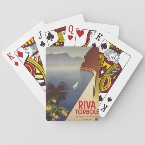 Vintage Lake Garda Riva Torbole Italy Tourism Poker Cards