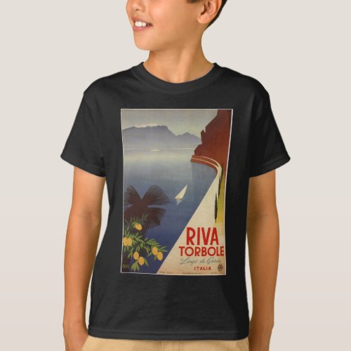 Vintage Lake Garda Riva Torbole Italy Tourism T_Shirt