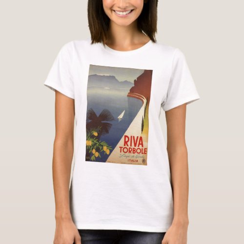 Vintage Lake Garda Riva Torbole Italy Tourism T_Shirt