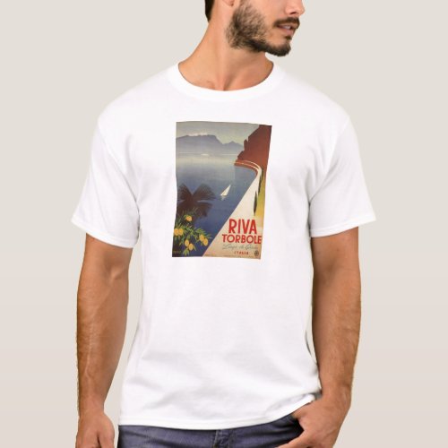 Vintage Lake Garda Riva Torbole Italy Tourism T_Shirt