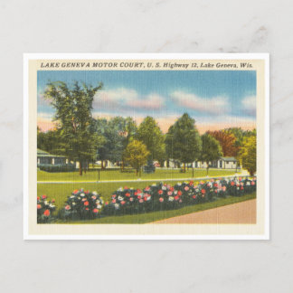 Vintage Lake Geneva, Wisconsin Motor Court Postcard