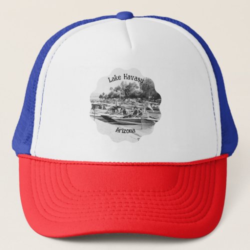 Vintage Lake Havasu Channel   Trucker Hat