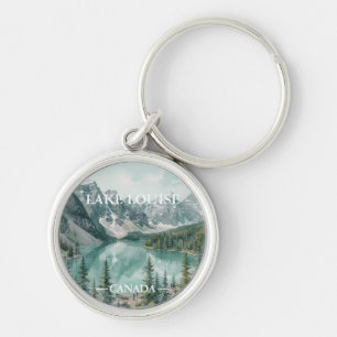 Vintage Lake Louise Canada Travel Graphic Keychain