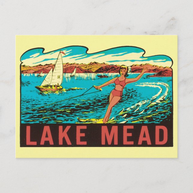 Vintage Lake Mead  Nevada NV State Label Postcard (Front)