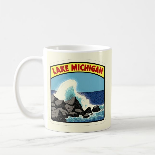 Vintage Lake Michigan Coffee Mug (Left)