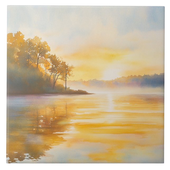 Vintage Lake of the Ozarks Travel Poster Ceramic Tile (Front)
