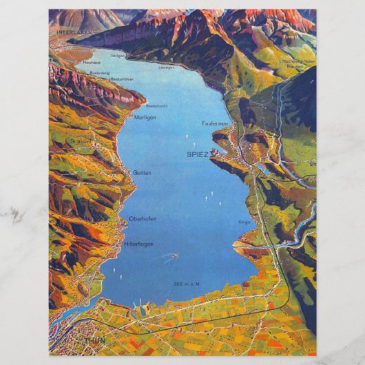 Vintage Lake of Thun Switzerland Travel (Front)