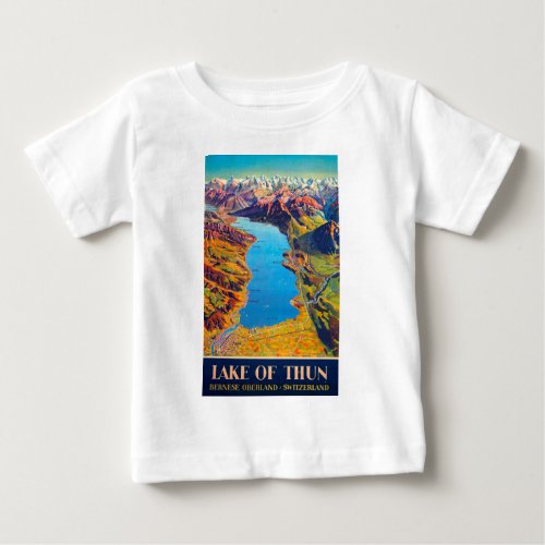 Vintage Lake of Thun Switzerland Travel Baby T_Shirt