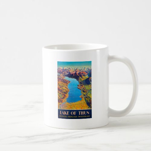 Vintage Lake of Thun Switzerland Travel Coffee Mug