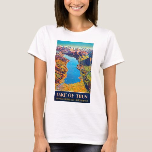 Vintage Lake of Thun Switzerland Travel T_Shirt