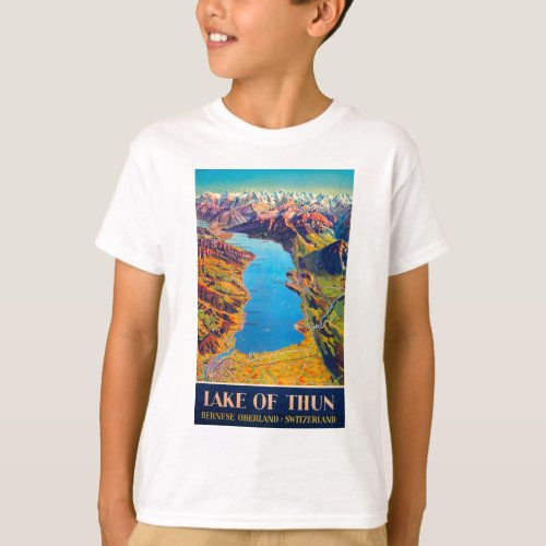 Vintage Lake of Thun Switzerland Travel T_Shirt