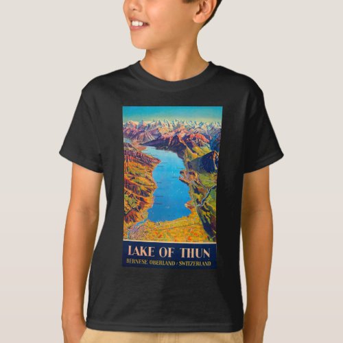 Vintage Lake of Thun Switzerland Travel T_Shirt