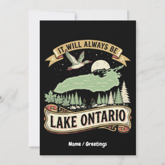 Vintage Lake Ontario Retro Nature Scene Art Invitation