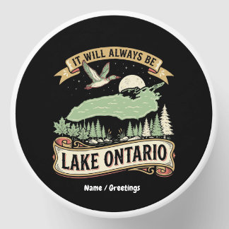 Vintage Lake Ontario Retro Nature Scene Art Mini Candle Favors